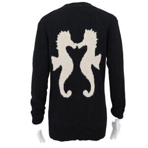 Seaton Seahorse Cashmere Pullover Sweater Black M
